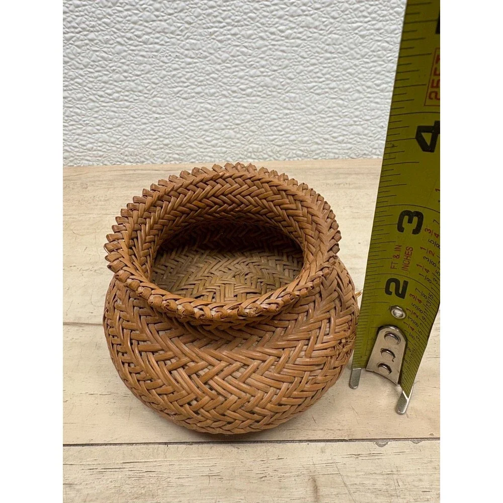 Vtg Set Of 2 Tarahumara Pine Needles Basket Handmade IN USA